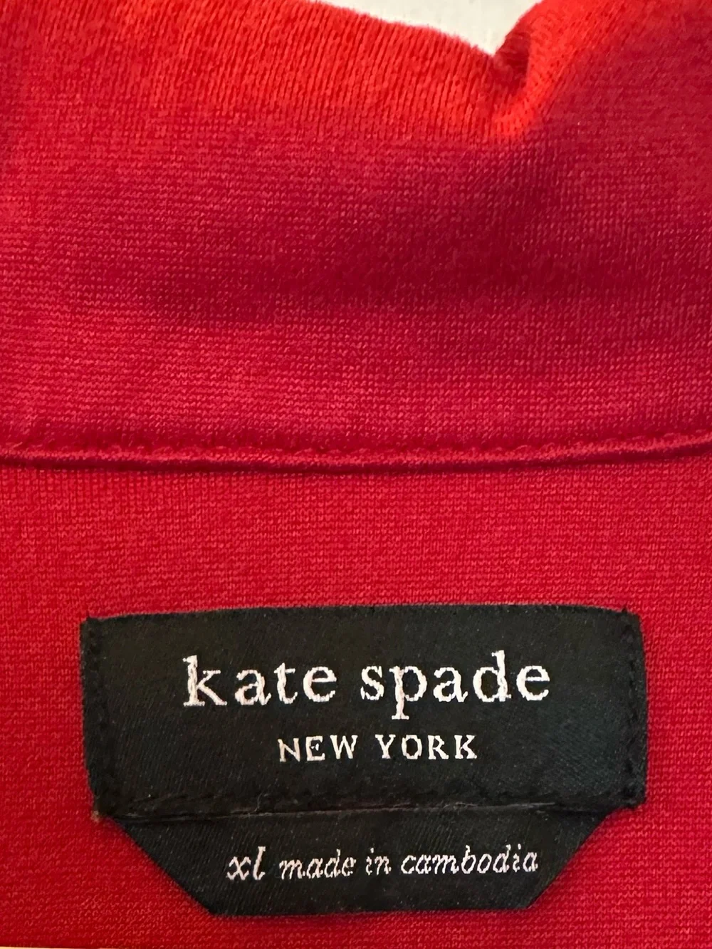 kate spade Red Long-Sleeve  Pajama Top with White Piping